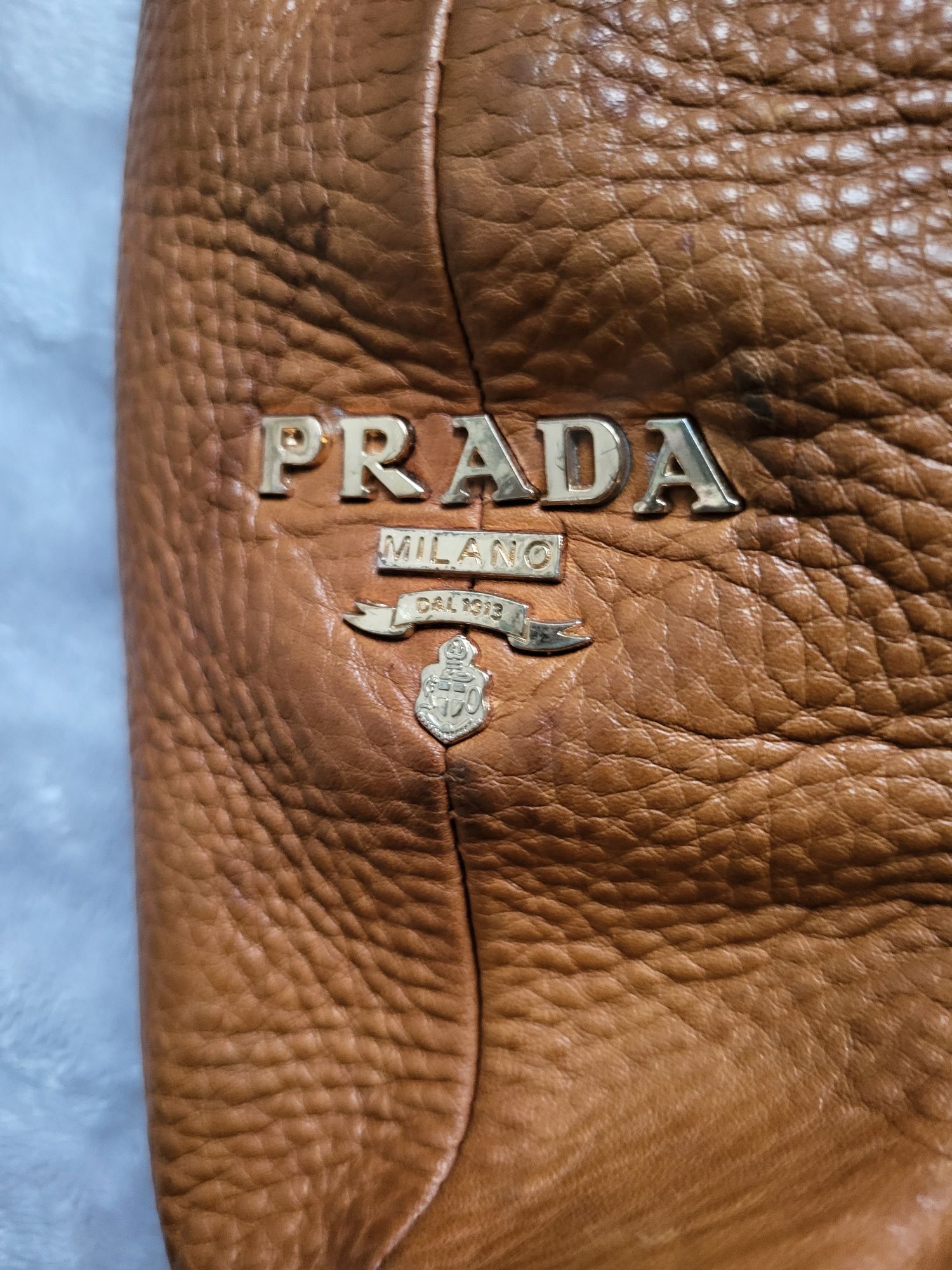 duzy shopper Prada z naturalnej skóry