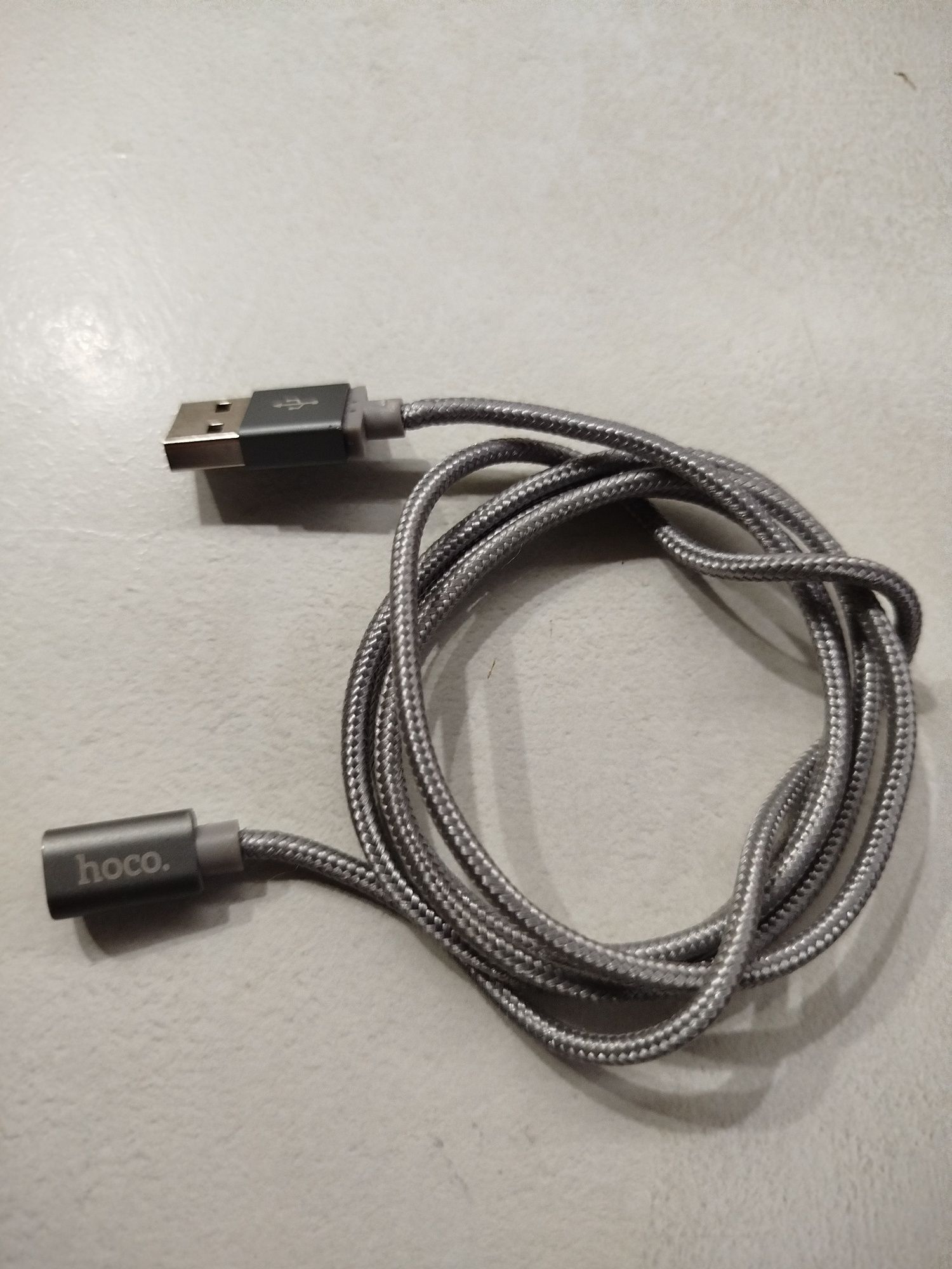 Кабель магнитный Hoco U40A Magnetic adsorption Micro-USB, серый