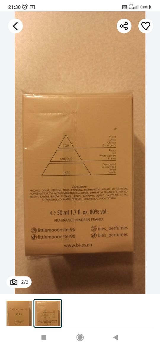 Perfumy BI-ES PEACHES 50ml