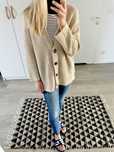 PULL & BEAR sweter kardigan oversize beż nude