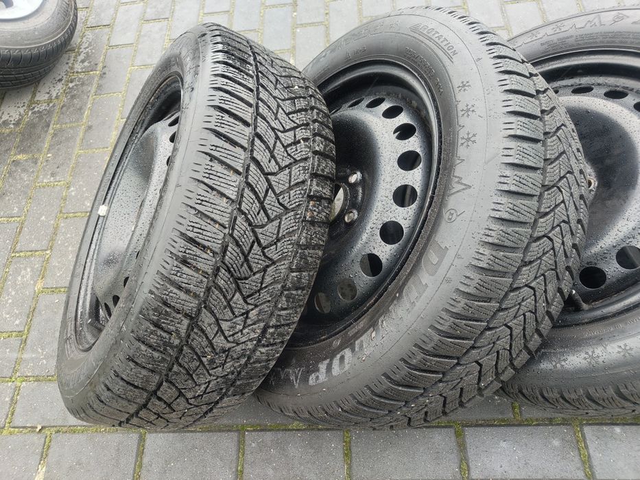 Koła zimowe 5x108 Volvo opony 205 55 R16 piękny bieznik
