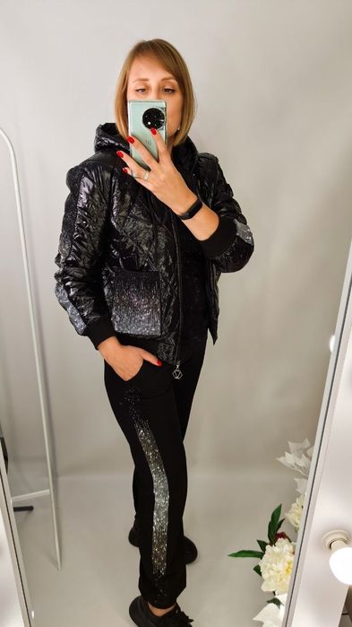 Костюм-куртка і штани Турція зі стразами батал 50-56