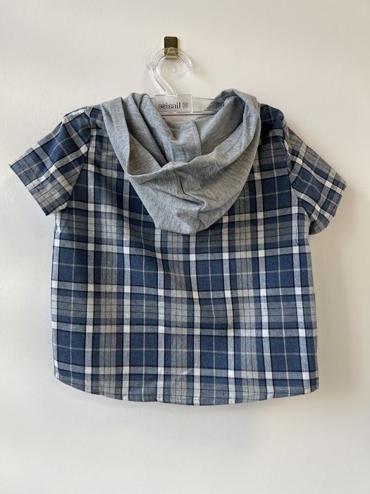 Shein koszula dziecięca niebieska kratka r.104