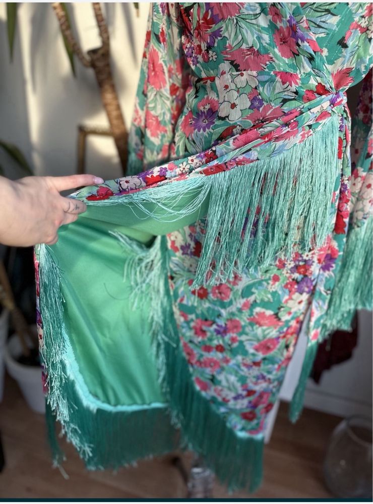 Nasty gal kopertowa sukienka maxi kwiatami Fredzlami  L 40 midaxi midi