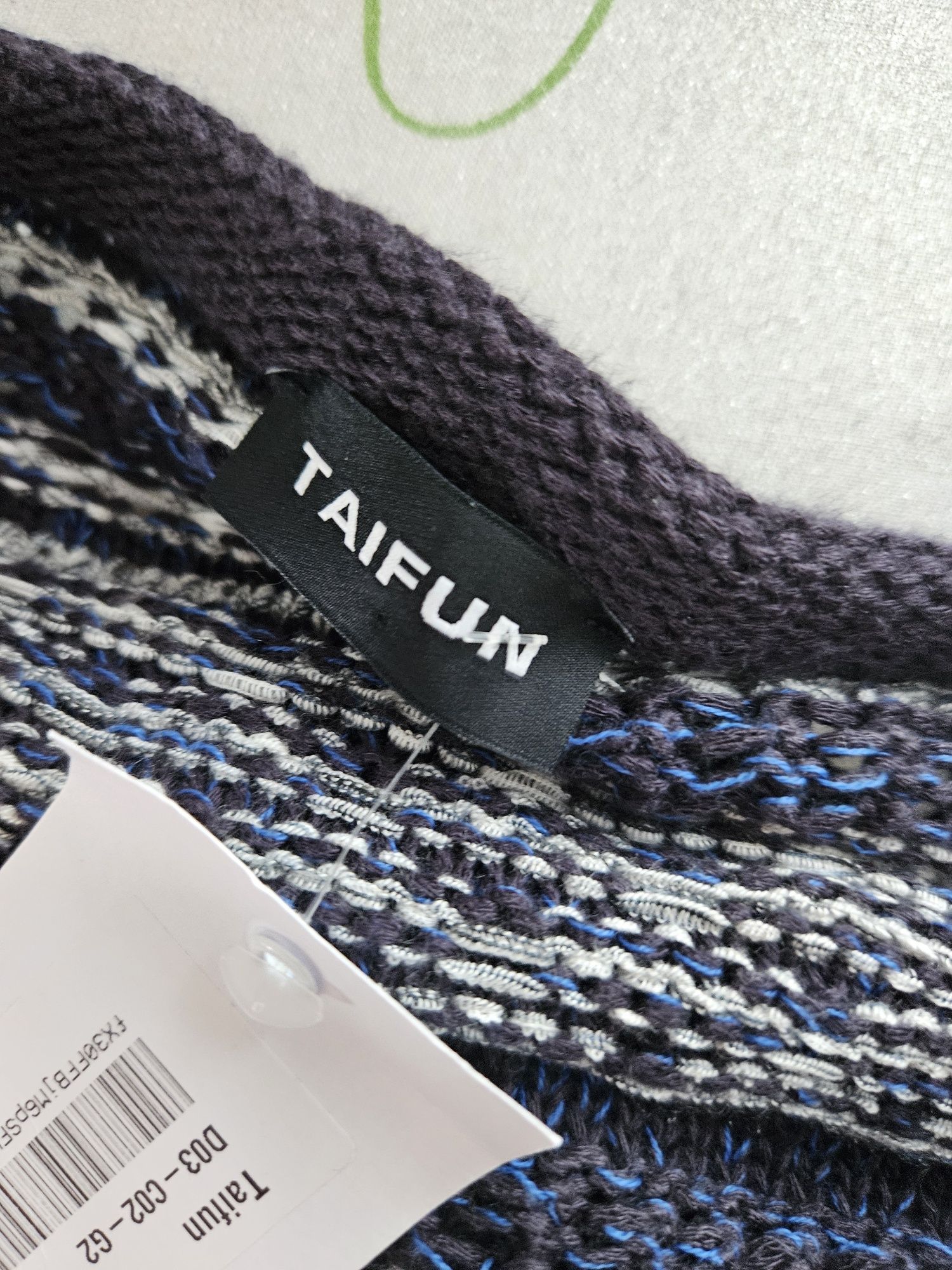 Kardigan damski Taifun - długi rękaw sweter rozpinany - rozmiar 38 vin
