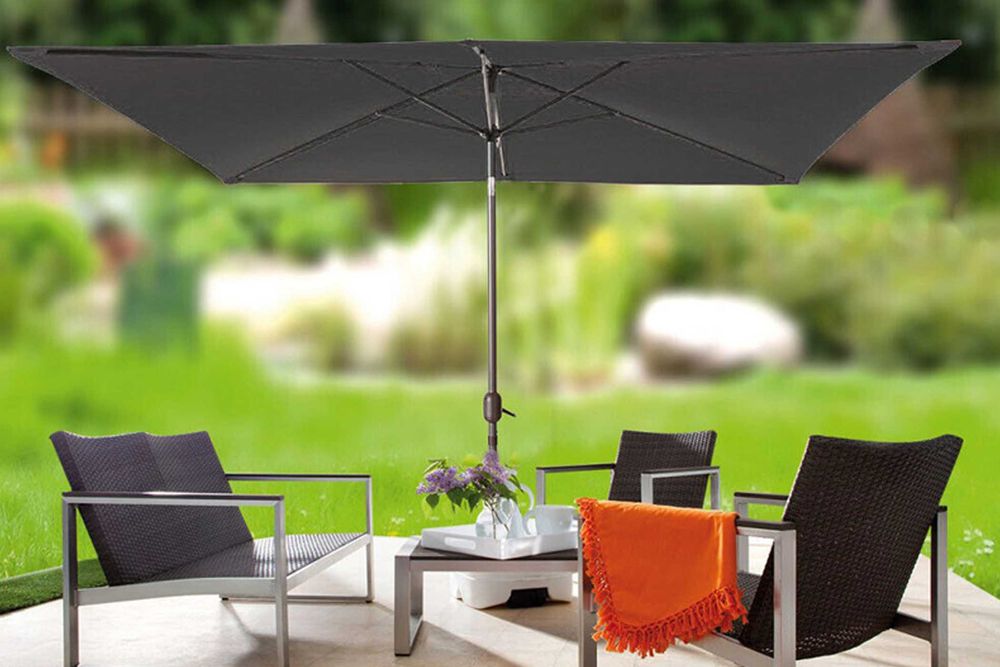 Parasol ogrodowy XXL 2x3 m z korbą ochrona UV 60 prostokątny antracyt