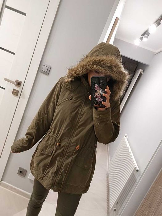 Kurtka z kapturem zimowa parka ocieplana L/xl