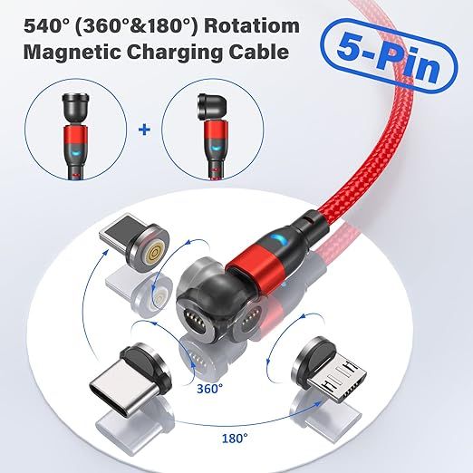 vafoton 4 szt magnetyczny kabel usb do szybkiego ładowania