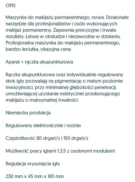 Maszynka do makijażu permanentnego