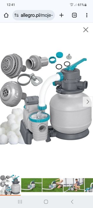 POMPA BASENOWA PIASKOWA 8327 L/h Bestway 58499 Kulki Filtracyjne Nowa