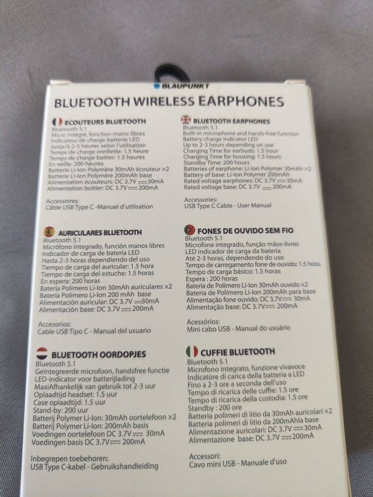 Auriculares True Wireless Blaupunkt BLP4969 - Preto