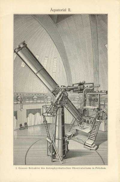 Teleskopy, Astronomia - Planety oryginalna XIX w. grafika
