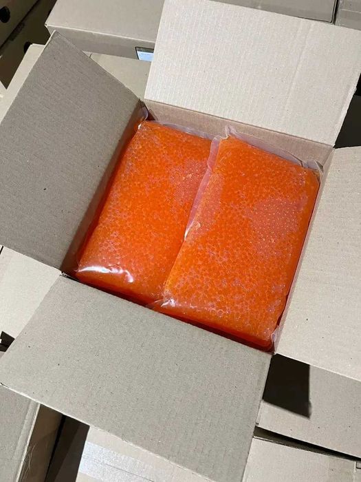 ікра лососевих риб, імітована ікра 1.5кг і 1кг пак.