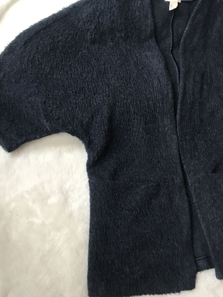 Kardigran sweter długi bez zapięcia rękawy3/4 h&m
