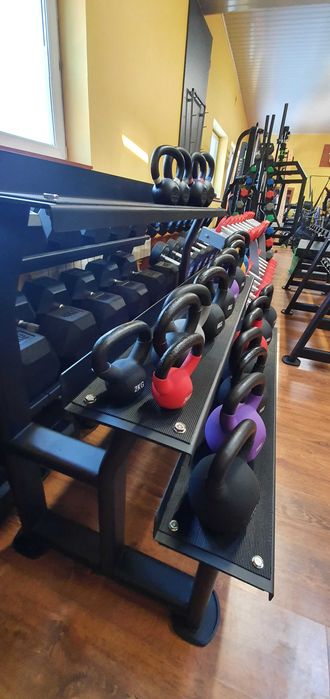 Stojak na Kettlebells Dzwony 3 Poziomy Nowe Siłownia Fitness Kettle