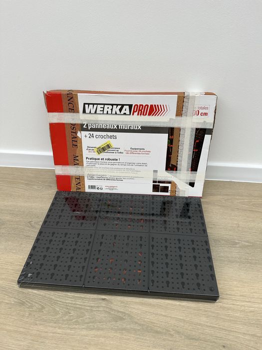 WerkaPro tablica narzędziowa + 24 haczyki 33x100cm 2 panele