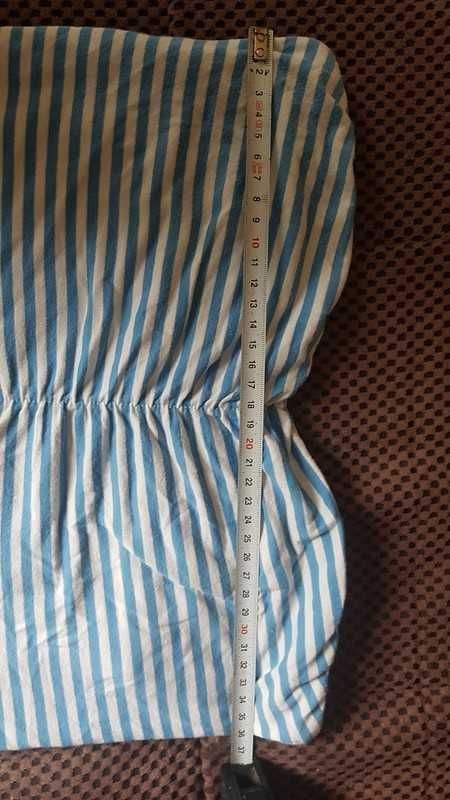 biało niebieska bluzka w paski bez ramiączek. rozmiar S