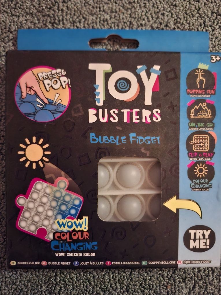 Bubble Fidget Pop it Puzzel zmieniający kolor niebieski