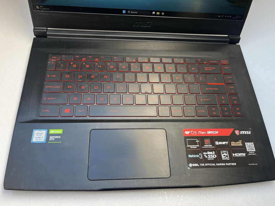 MSI GF63 Thin 9RCX – i7, 32 GB RAM, SSD NVMe + HDD, GTX 1050 Ti