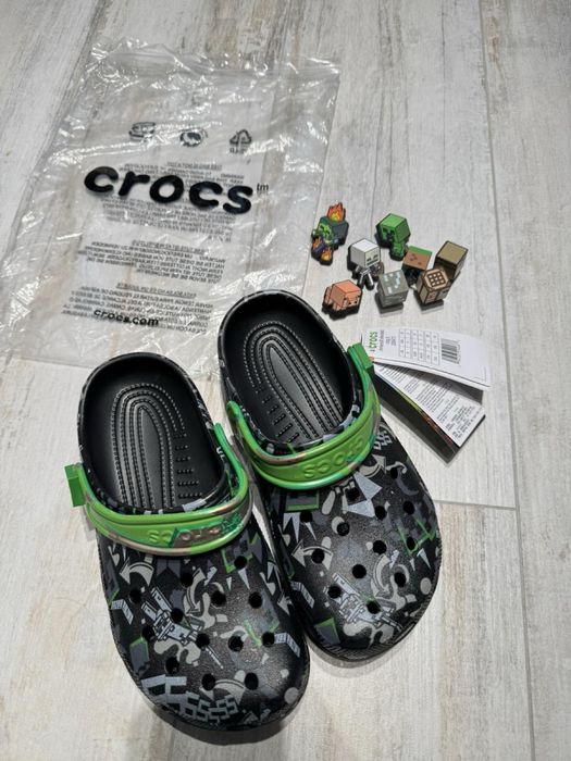 Дитячі сабо Crocs Minecraft  для хлопчика з джибітсами