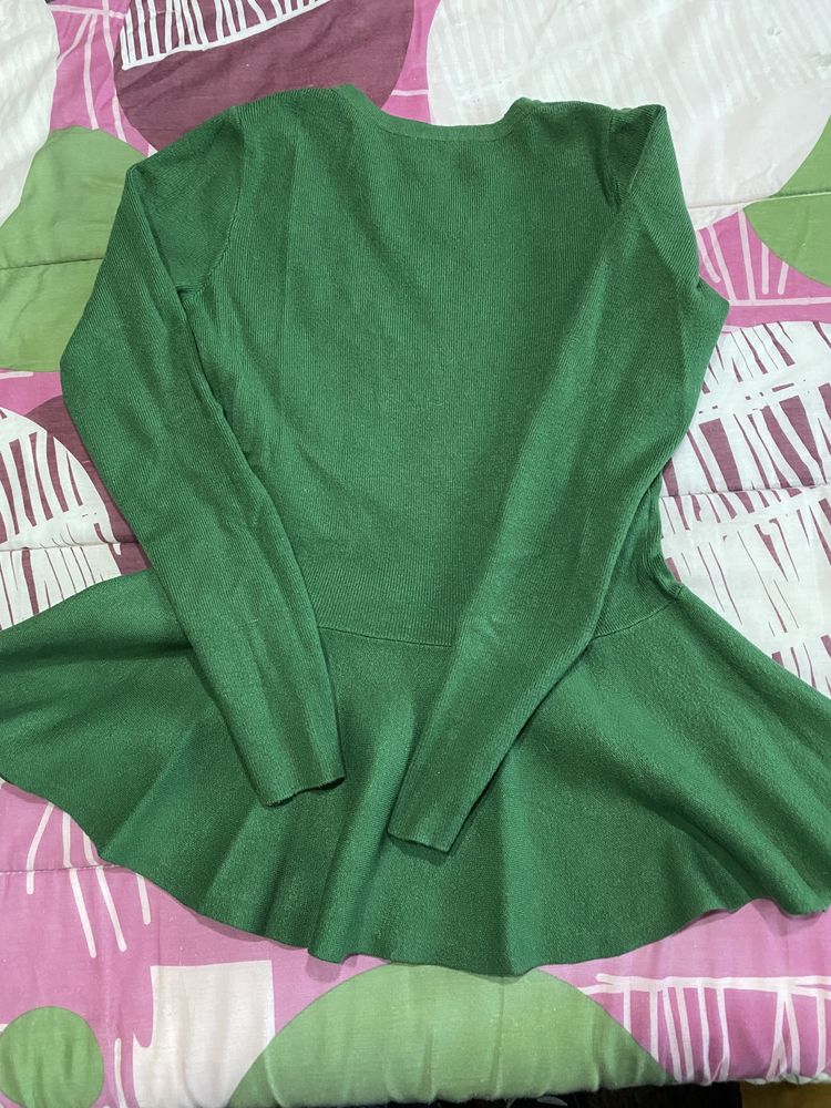 Camisola de malha verde