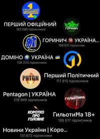 Новино-Політична сітка із 7 телеграм каналів з аудиторією більше 1 млн