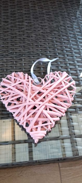 Plecione wiklinowe dekoracyjne serce