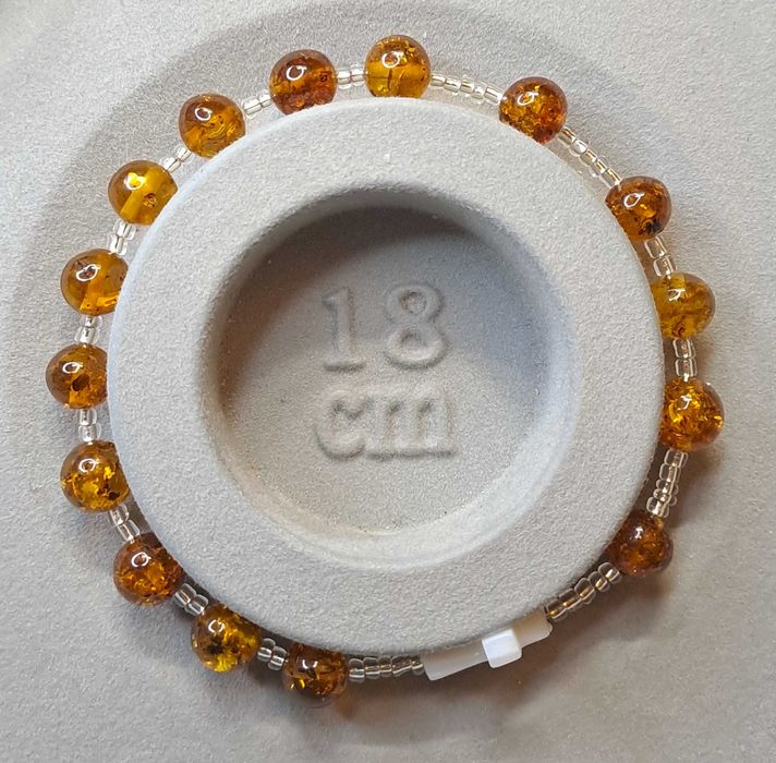 Bransoletka różaniec, dziesiątka różańca, BURSZTYN bałtycki #1011