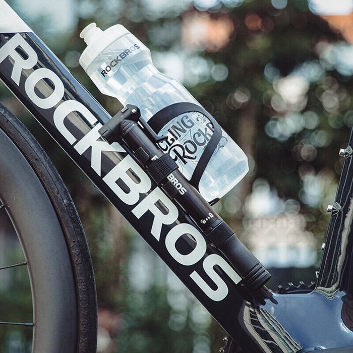 Pompka ręczna Rockbros do roweru + wkrętak - czarna