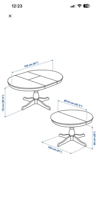 Stół ikea okragł, biały INGATROP