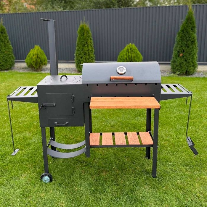 Мангал з пічкою на 8 шампурів! Мангал-барбекю для казана! Мангал 4 мм