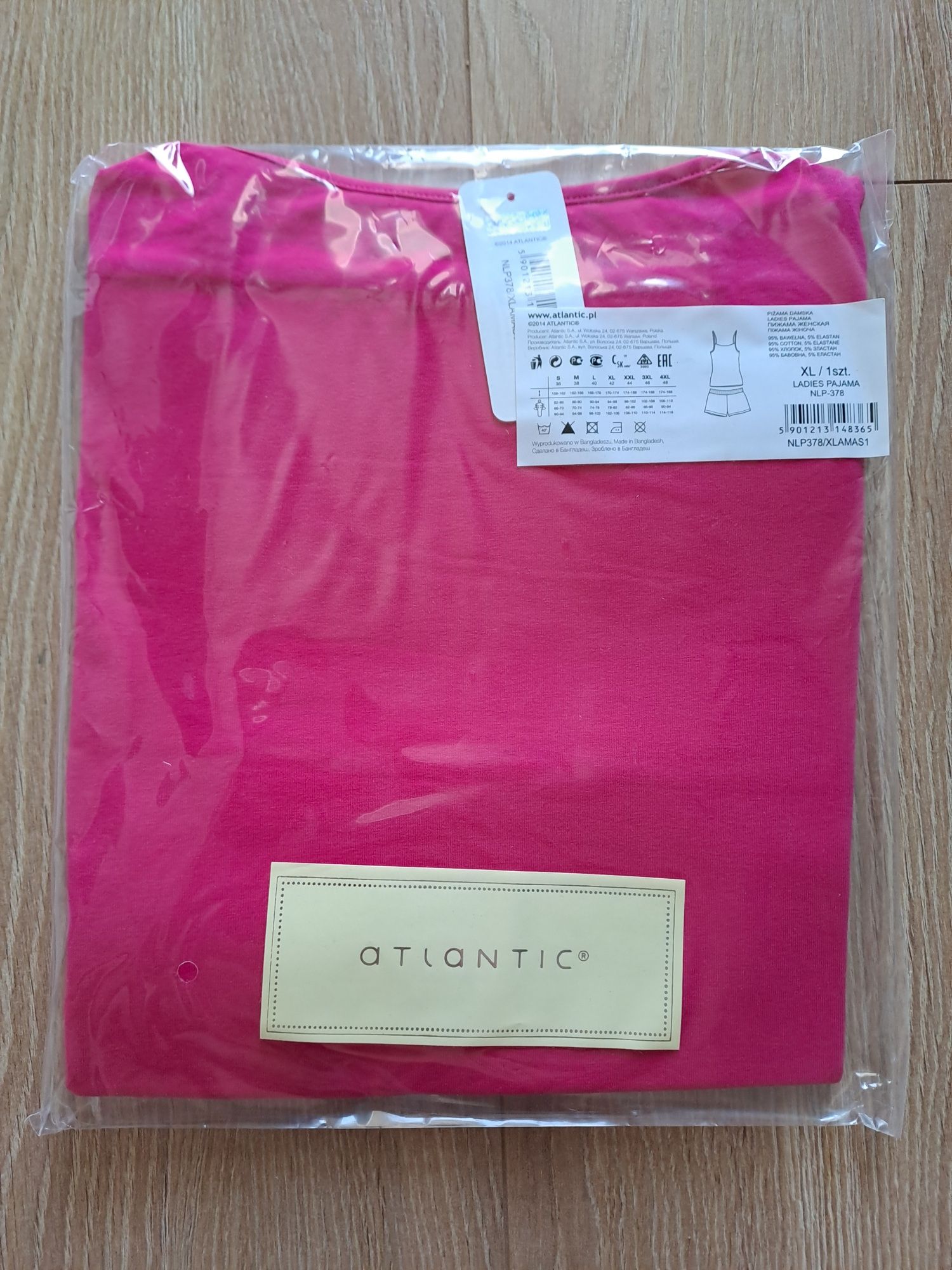 Piżama damska Atlantic, rozmiar XL, amarantowa