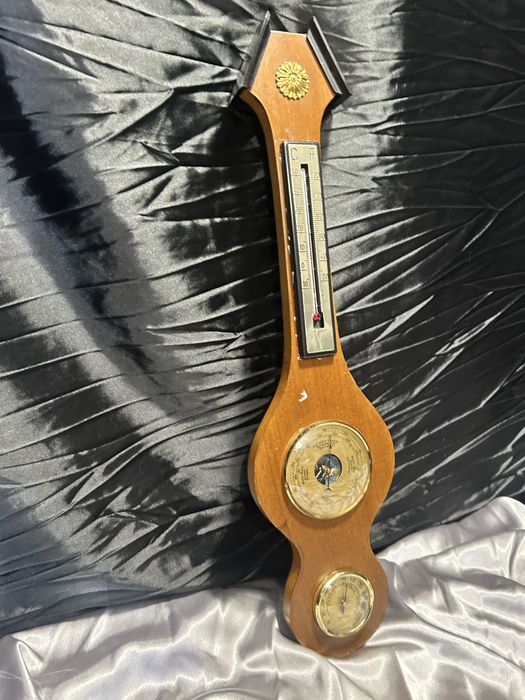 Stacja pogodowa 3 w 1 – barometr, termometr, higrometr – drewno
