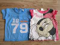 2 x Bluzka koszulka t-shirt Disney rozm. 68/74 - 6/9 m-cy