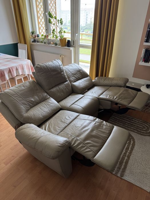 Sofa rozkladana 3 osobowa z funkcją relaks kanapa relax beżowa