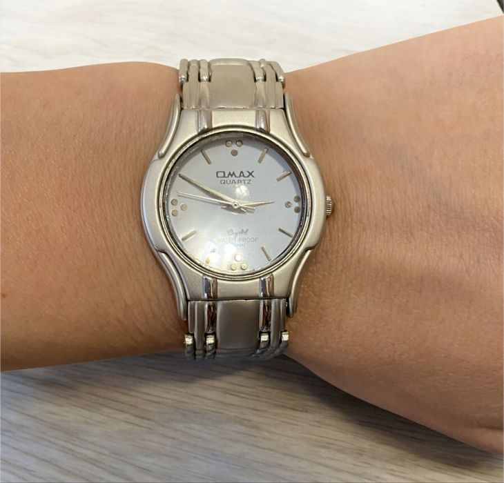 Zegarek damski Qmax kwarc crystal stal nierdzewna bransoleta srebrny
