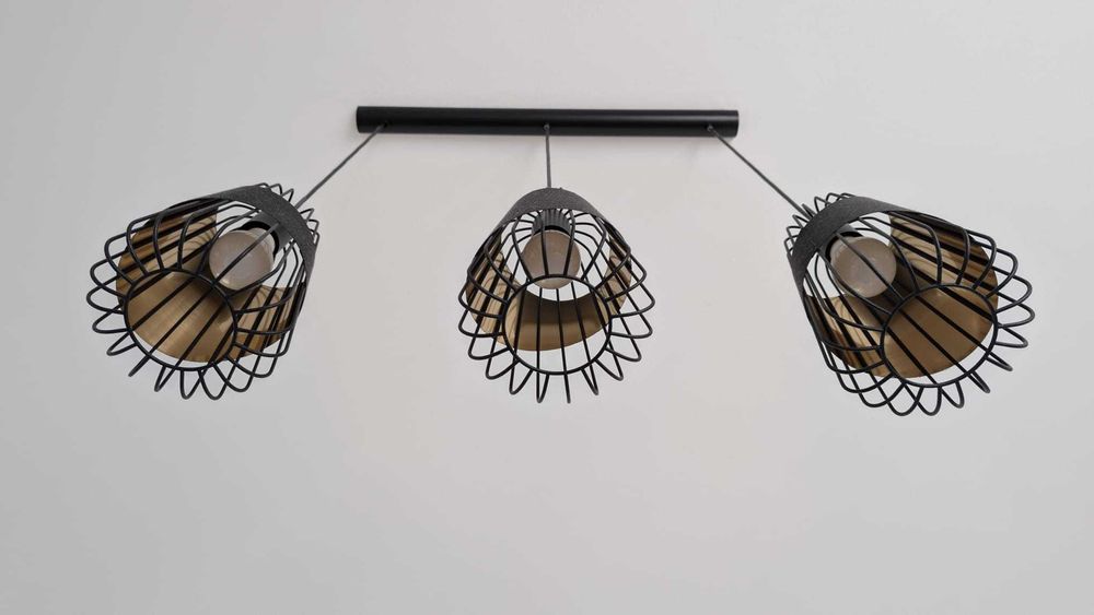 candeeiro teto Preto e Ouro / Dourado - impecável