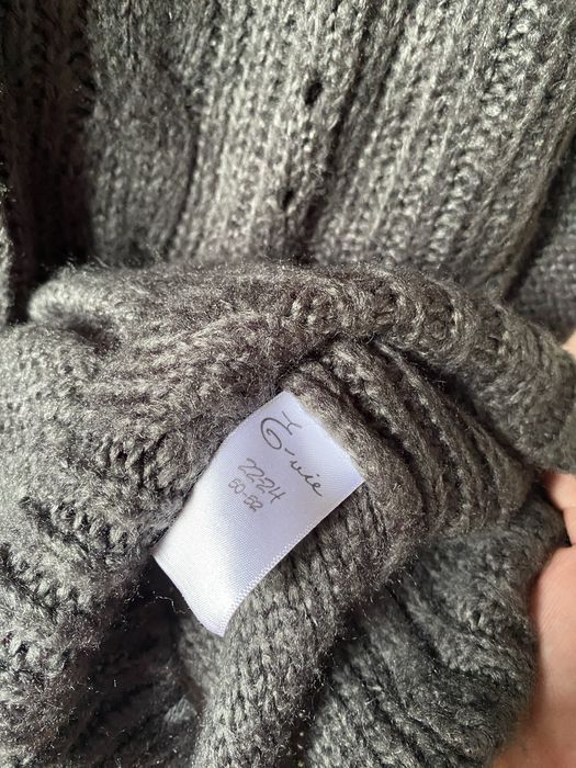 Grafitowy gruby ciepły sweter kardigan plus size 50/52