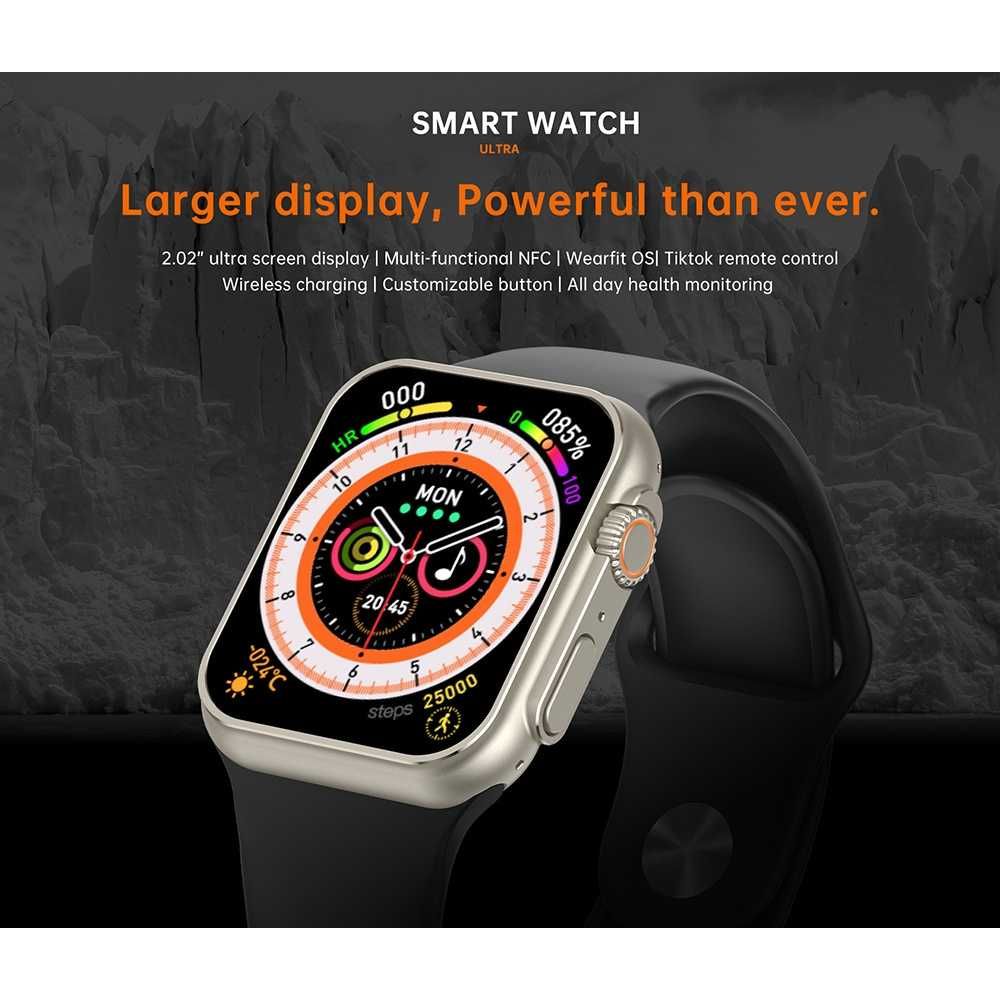 Z68 Ultra Smartwatch - Black/Orange/Grey - Durable & Style - €35