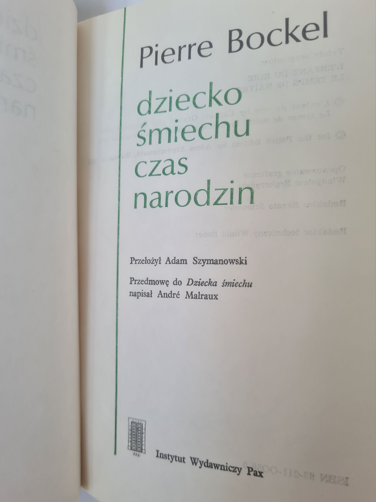 Dziecko śmiechu czas narodzin - Pierre Bockel