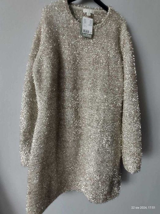 super sukienka ze zlota nitka,XL