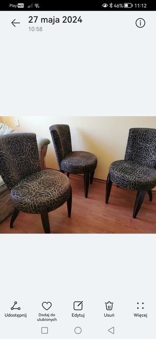 Zestaw 3 krzeseł vintage