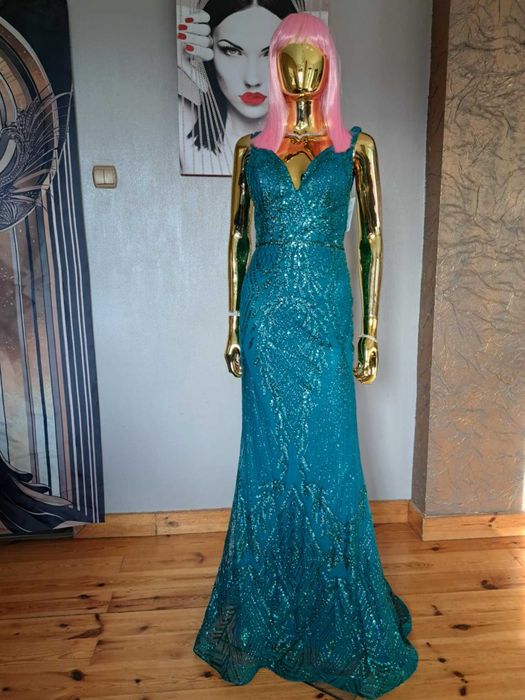 Suknia wieczorowa Diva Emerald R34. Polski producent.