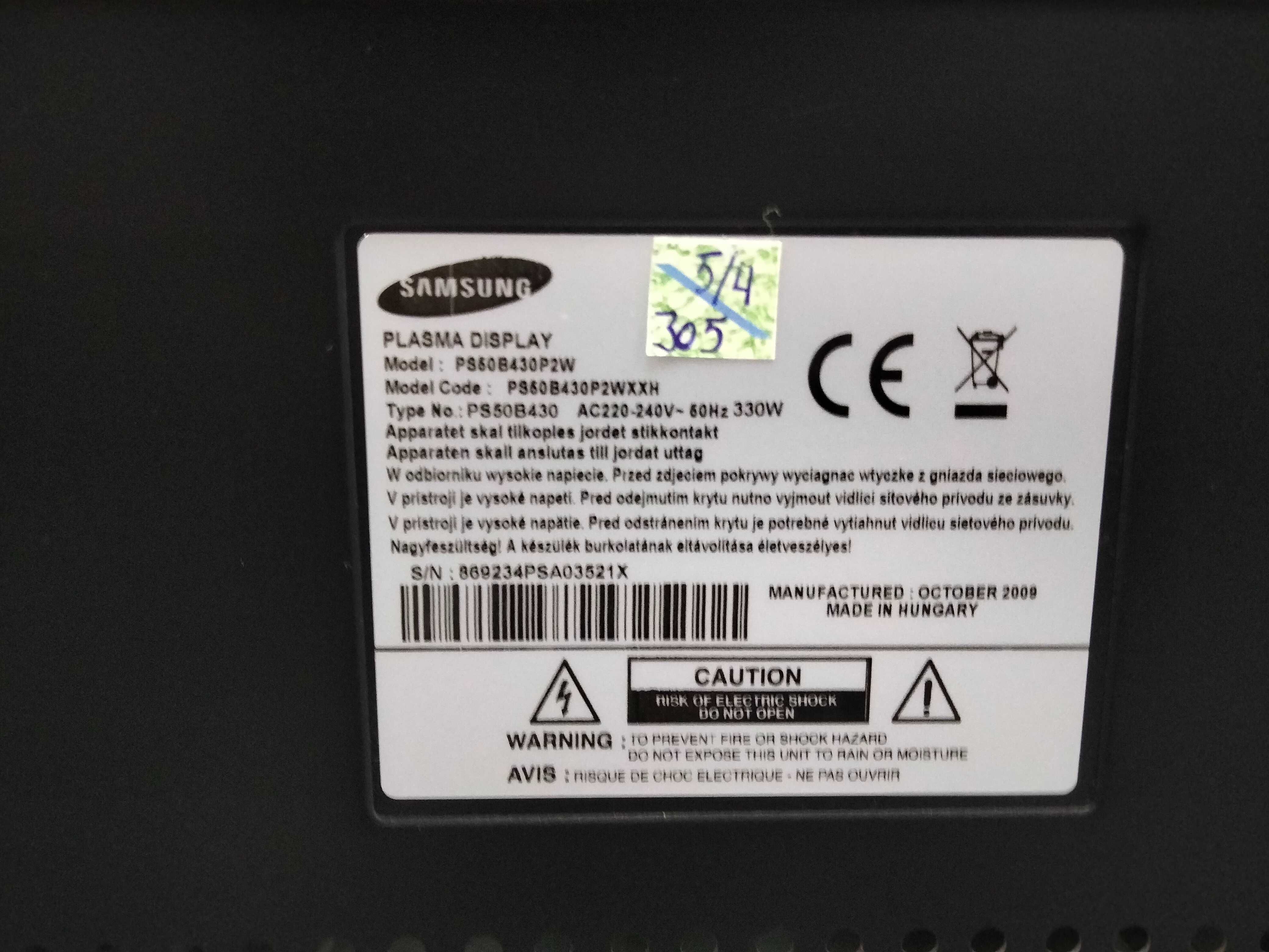 TV PLASMA SAMSUNG 50"