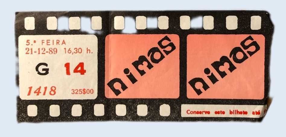 1 Bilhete de Cinema Nimas 1989