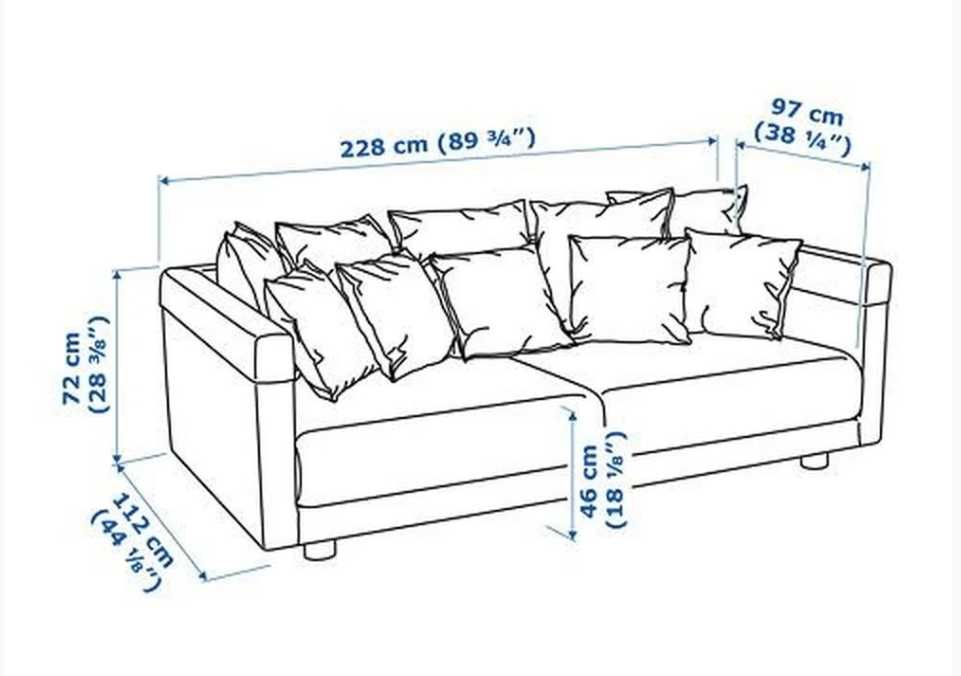 Kanapa Sofa granatowa 3 osobowa IKEA Stockholm 2017 + stolik mango