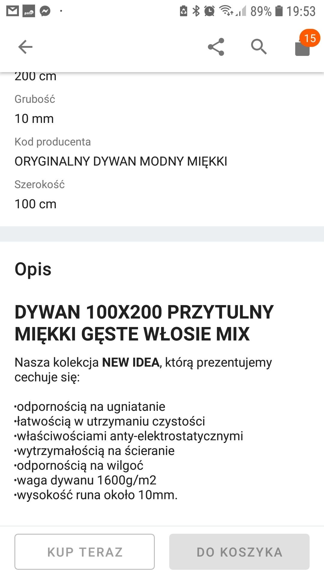 Now Dywan prostokąt