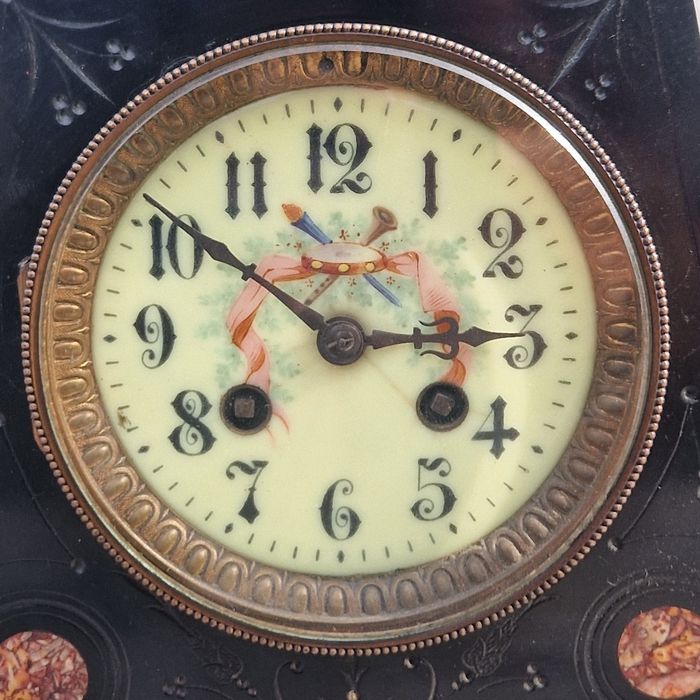 Stary Zegar Kominkowy (Marmur-Brąz)