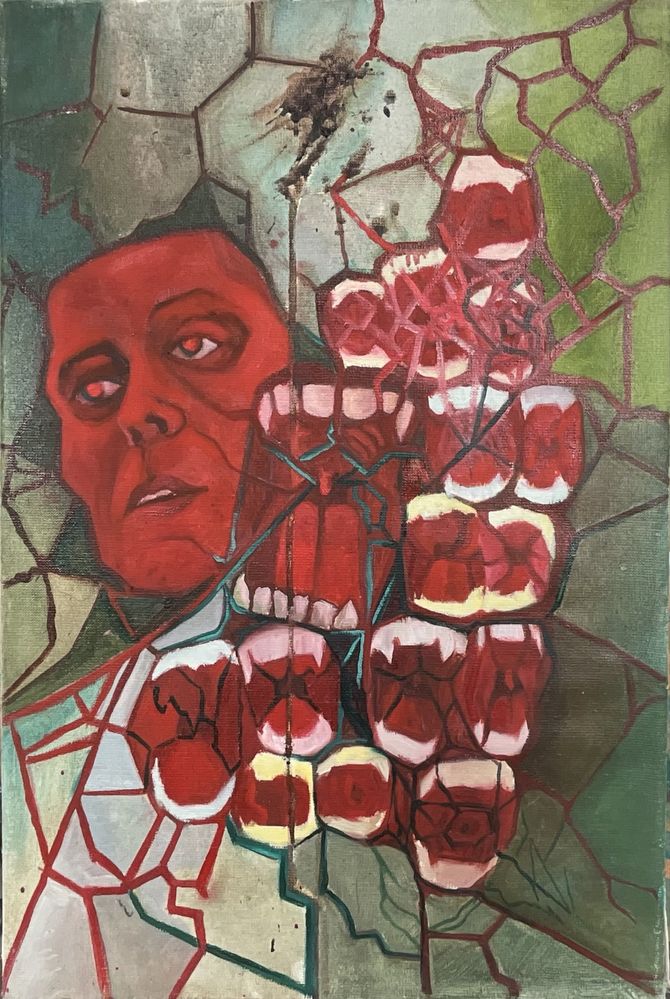 Autoportret krwawy - obraz olejny