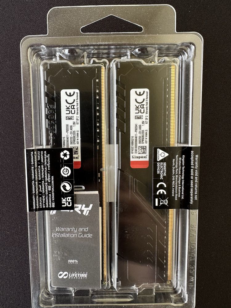Оперативна памʼять Kingston Fury Beast DDR4-3200 16GB (2x8GB)
